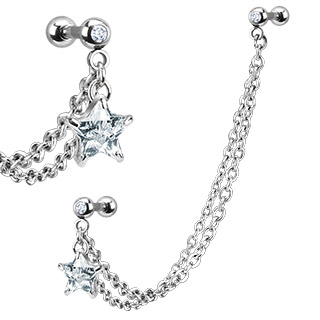 Tragus- oder Helixpiercing mit einem Stern