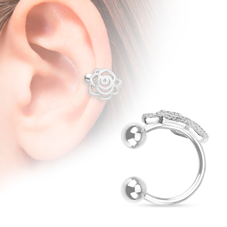 Earcuff mit Rose
