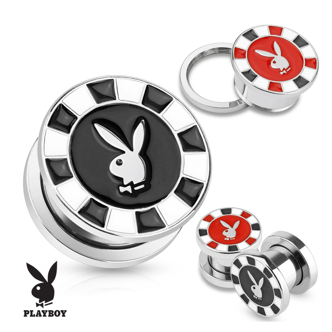 Playboy™ Plug aus Chirurgenstahl mit Pokerjeton