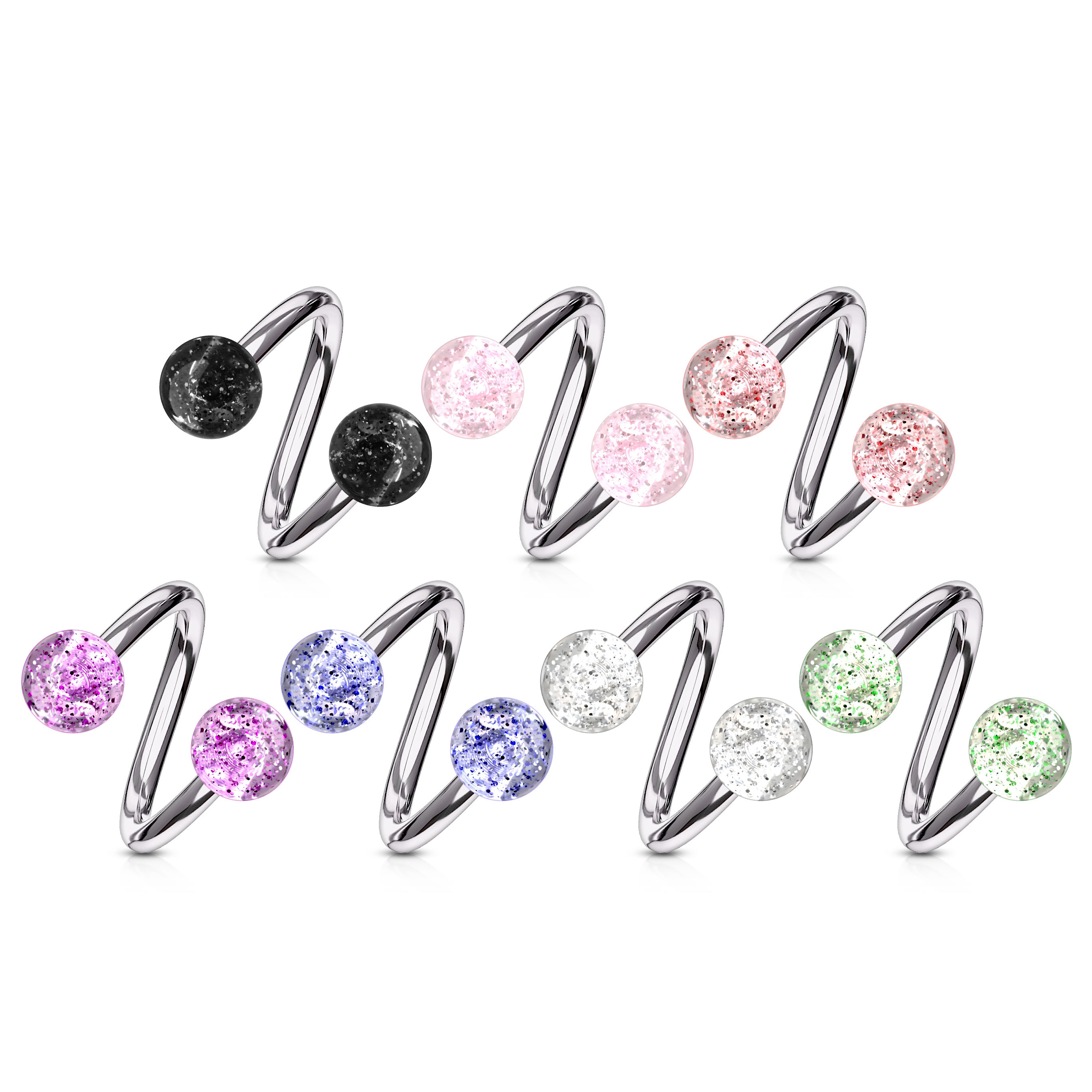 Twisterring mit Glitzerkugeln
