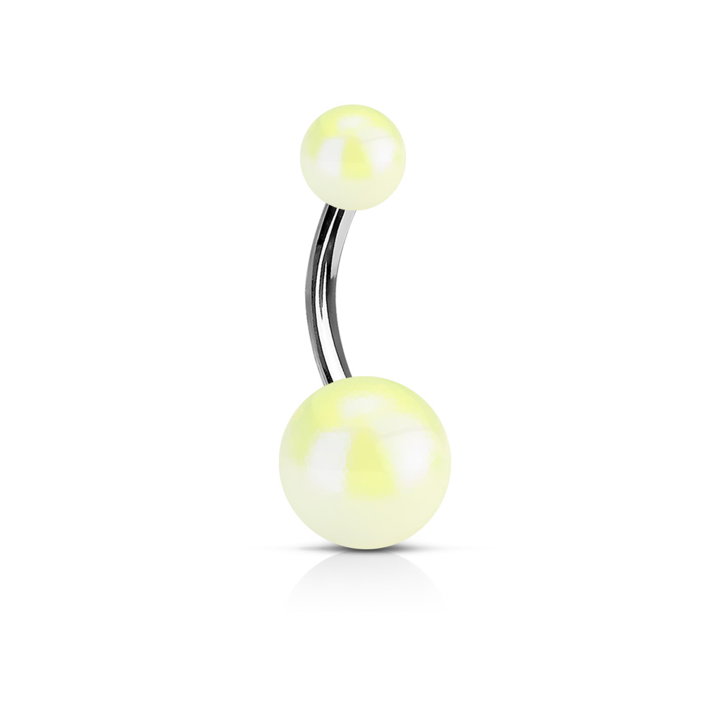 Bauchnabelpiercing mit metallischen Acrylkugeln