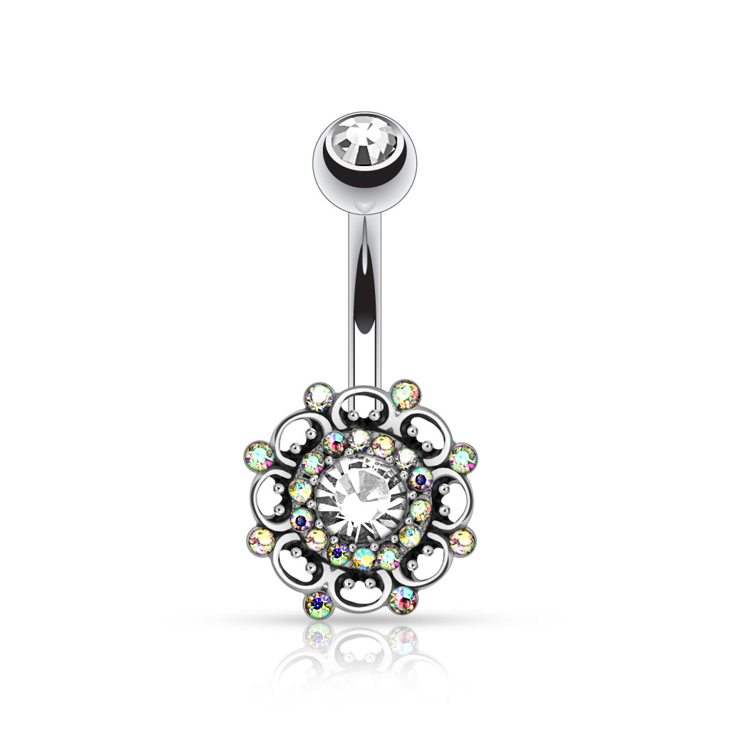 Bauchnabelpiercing mit einer Lochkante