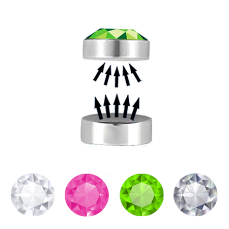 Fake Magnetpiercing mit Stein