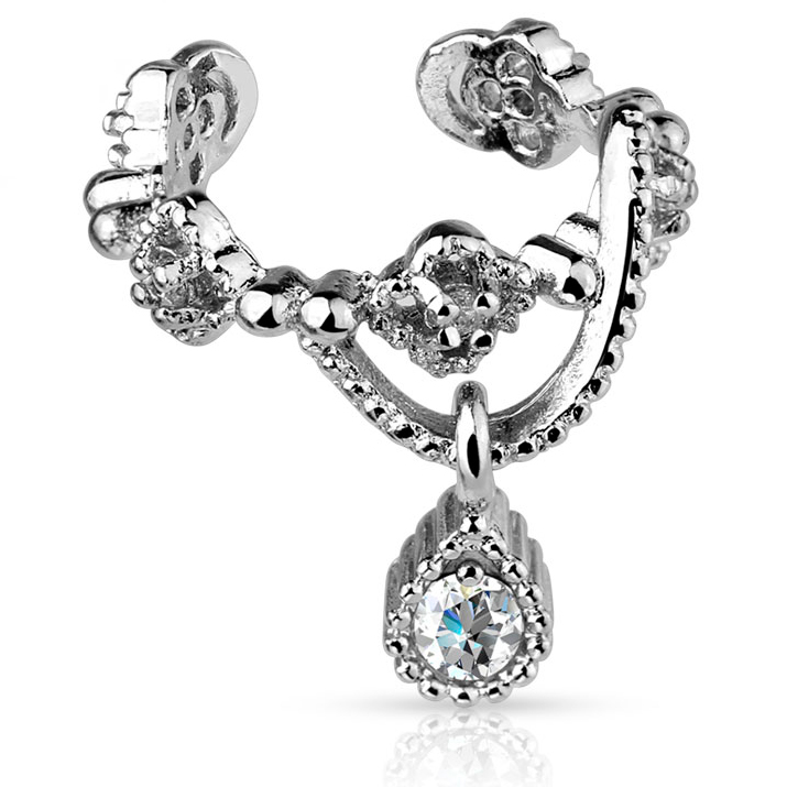 Earcuff mit einem hängenden Stein