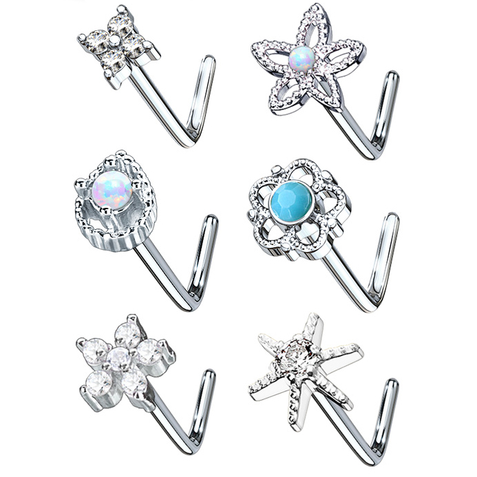 Paket mit 6 Nasenpiercings