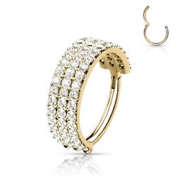 Ring mit Scharnier aus 14K Gold mit Steinreihen 