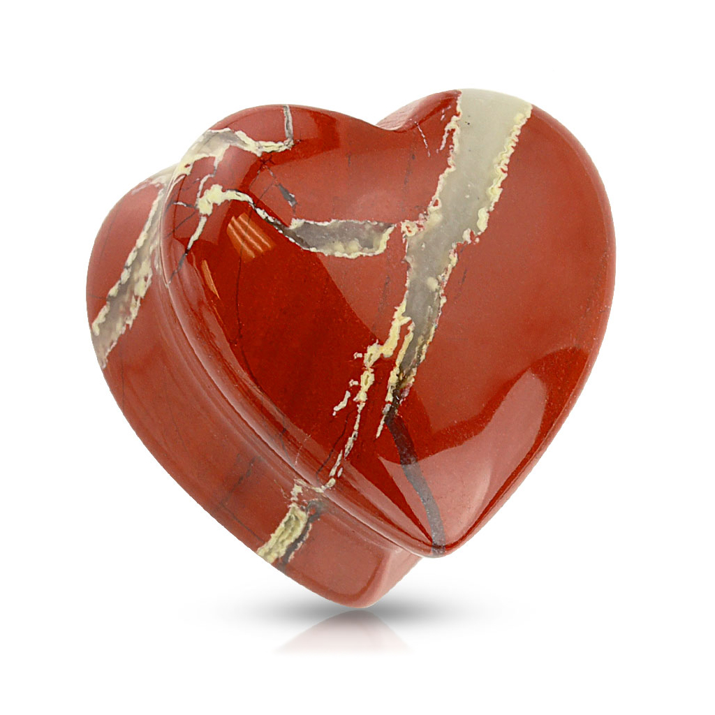 Herzförmiger Plug aus roten Agat