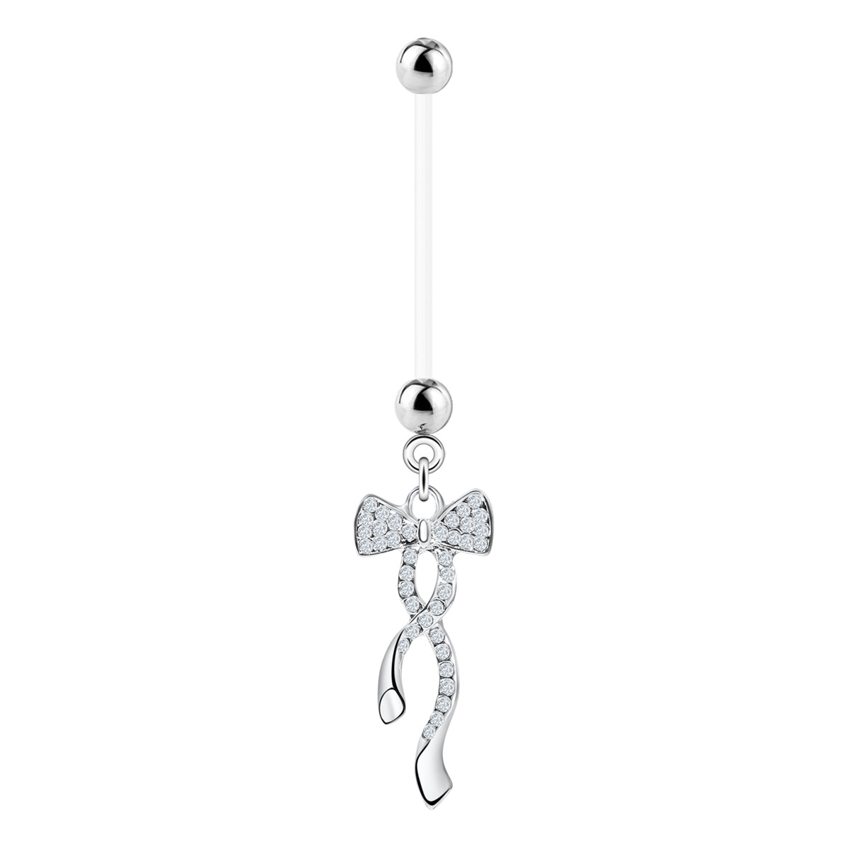 Bauchnabelpiercing für Schwangere mit Schleife