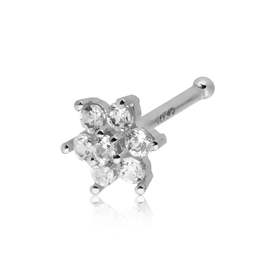 Nasenstecker aus 14 Karat Gold mit Blume